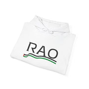 RAO Resistance Against Oppression Unisex Hoodie | Black RAO Letters with Palestinian Map & Flag Ribbon | Cultural Streetwear, Eco-Friendly Hoodie