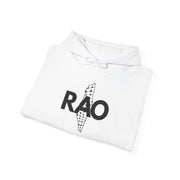 RAO Graphic Unisex Hoodie | Black Logo with Kufiya Map Design | Cultural Streetwear, Comfortable Eco-Friendly Hoodie