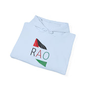 Stylish Unisex Hooded Sweatshirt with RAO Graphic, Cozy Pullover, Casual Gift, Streetwear, Everyday Wear, Unique Design