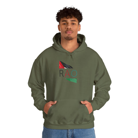 Stylish Unisex Hooded Sweatshirt with RAO Graphic, Cozy Pullover, Casual Gift, Streetwear, Everyday Wear, Unique Design