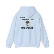 RAO Unisex Hoodie | Resistance Against Oppression Logo with Olive Leaves | Cultural Streetwear, Comfortable Eco-Friendly Fashion