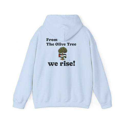 RAO Unisex Hoodie | Resistance Against Oppression Logo with Olive Leaves | Cultural Streetwear, Comfortable Eco-Friendly Fashion