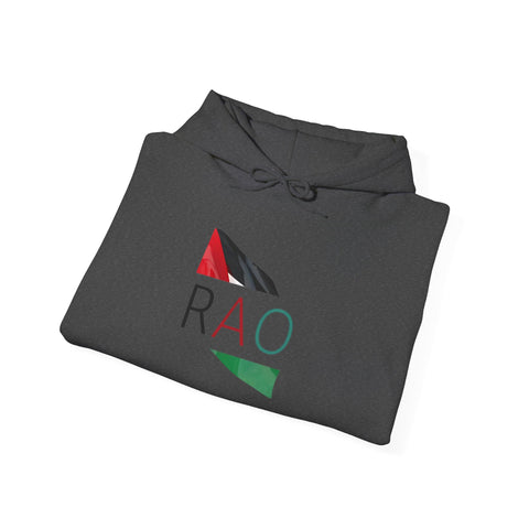 Stylish Unisex Hooded Sweatshirt with RAO Graphic, Cozy Pullover, Casual Gift, Streetwear, Everyday Wear, Unique Design