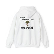 RAO Unisex Hoodie | Resistance Against Oppression Logo with Olive Leaves | Cultural Streetwear, Comfortable Eco-Friendly Fashion