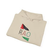 Stylish Unisex Hooded Sweatshirt with RAO Graphic, Cozy Pullover, Casual Gift, Streetwear, Everyday Wear, Unique Design