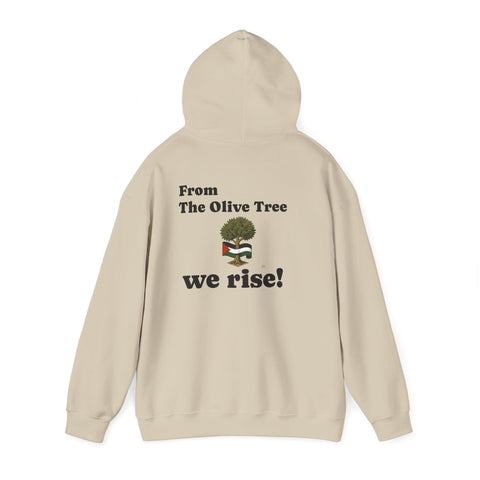 RAO Unisex Hoodie | Resistance Against Oppression Logo with Olive Leaves | Cultural Streetwear, Comfortable Eco-Friendly Fashion