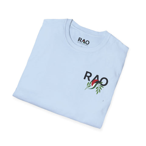 Stylish Unisex Softstyle T-Shirt, Floral RAO Print Tee, Casual Wear, Gift for Him/Her, Summer Fashion, Everyday Comfort