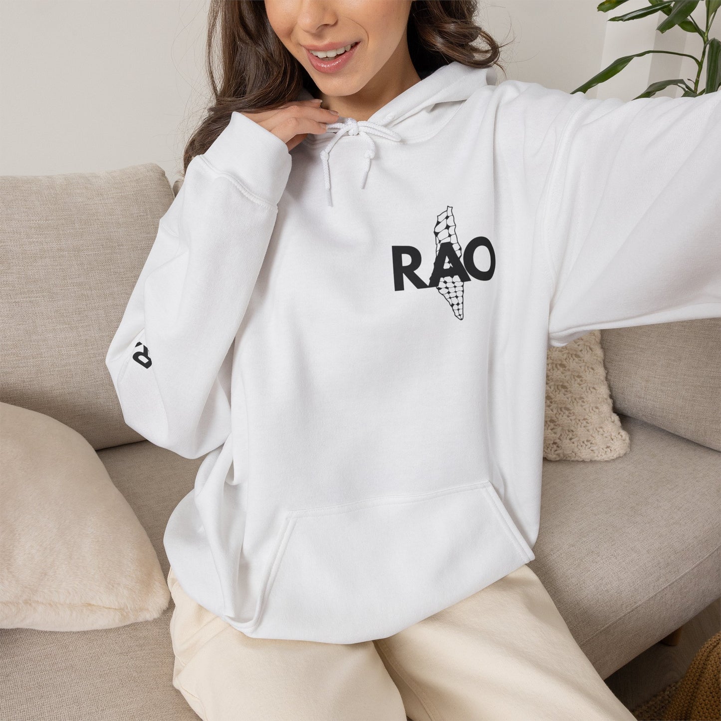 RAO Signature Palestine Hoodie | Premium Olive Branch Pullover | Minimalist Unisex Streetwear