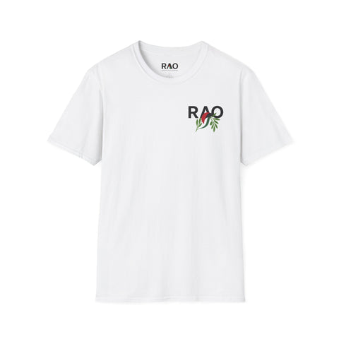 Stylish Unisex Softstyle T-Shirt, Floral RAO Print Tee, Casual Wear, Gift for Him/Her, Summer Fashion, Everyday Comfort