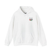 RAO Resistance Against Oppression Unisex Hoodie | Small Logo with Palestinian Flag | Cultural Streetwear, Eco-Friendly & Comfortable Hoodie