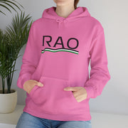 RAO Resistance Against Oppression Unisex Hoodie | Black RAO Letters with Palestinian Map & Flag Ribbon | Cultural Streetwear, Eco-Friendly Hoodie