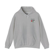 RAO Resistance Against Oppression Unisex Hoodie | Small Logo with Palestinian Flag | Cultural Streetwear, Eco-Friendly & Comfortable Hoodie