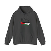 RAO Resistance Against Oppression Unisex Hoodie | Center Logo with Palestinian Flag | Cultural Streetwear, Eco-Friendly & Comfortable Hoodie