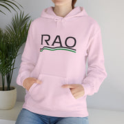 RAO Resistance Against Oppression Unisex Hoodie | Black RAO Letters with Palestinian Map & Flag Ribbon | Cultural Streetwear, Eco-Friendly Hoodie