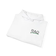 RAO Resistance Against Oppression Unisex Hoodie | Small Left Chest Logo with Palestinian Map & Flag Ribbon | Eco-Friendly Cultural Streetwear